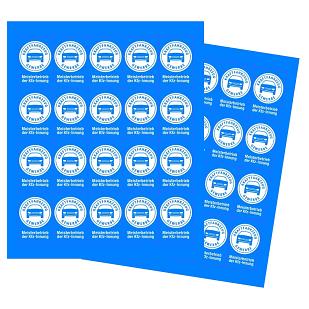 Briefaufkleber „Meisterschild“ 2,4&nbsp;x&nbsp;3,5&nbsp;cm (120 Stück)