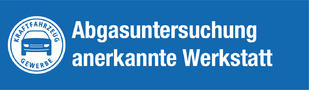 Zusatzzeichen „Abgasuntersuchung anerkannte Werkstatt"