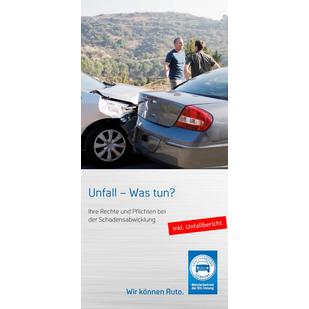 Flyer "Unfall - was tun?" inkl. Unfallbericht