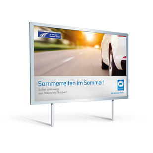 Großflächenplakat „Sommerreifen im Sommer!"