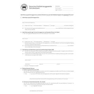 Formular „Geldwäschegesetz“ für natürliche Personen