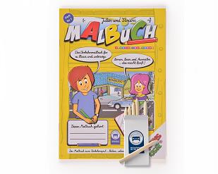 Set: Malbuch und Buntstifte (je 10 Stück)