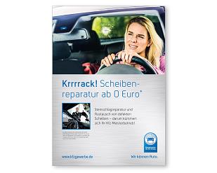 Plakat Glasreparatur „Krrrrack!“ DIN A1 gefaltet