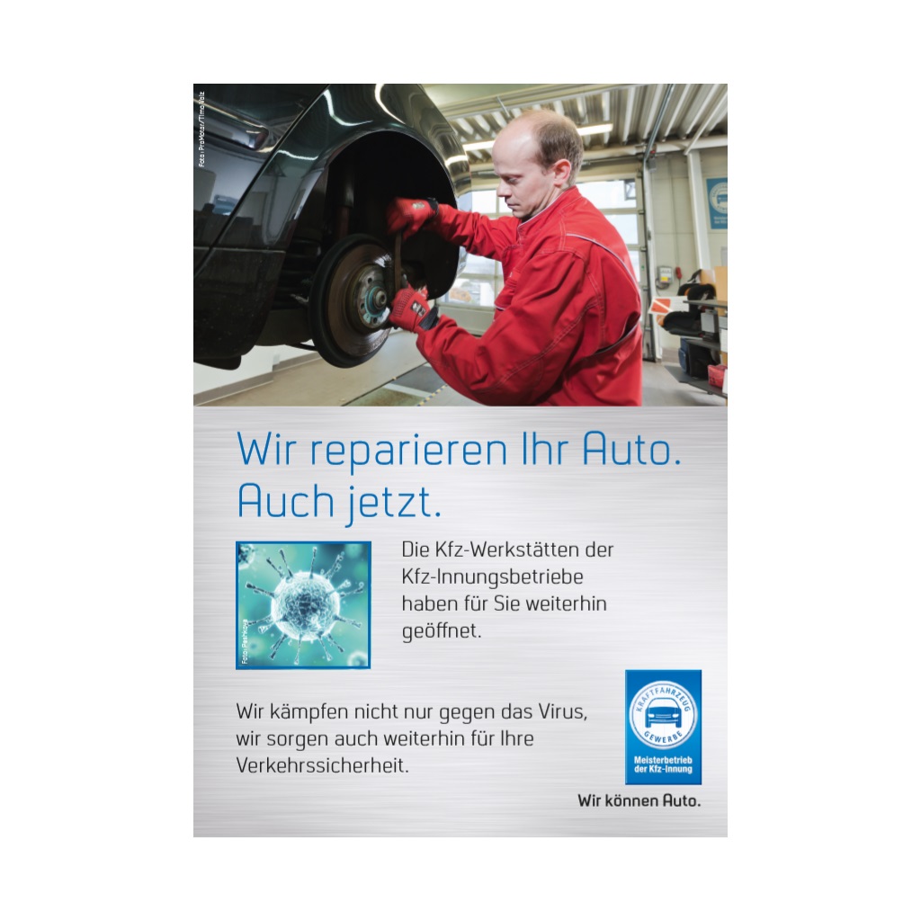 Anzeige „Wir reparieren Ihr Auto.“  zum Downloaden