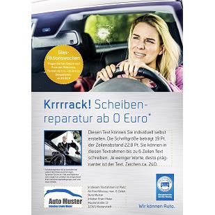 Anzeige Glasreparatur „Krrrrack!“ DIN A4, individualisierbar