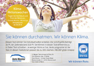 Anzeige „Sie können durchatmen." DIN A5, individualisierbar