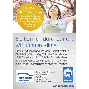 Anzeige „Sie können durchatmen." 90 x 127 mm, individualisierbar