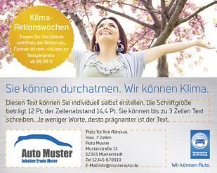 Anzeige „Sie können durchatmen." 132 x 105 mm, individualisierbar