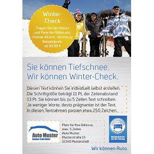 Anzeige „Sie können Tiefschnee." 90 x 127 mm, individualisierbar