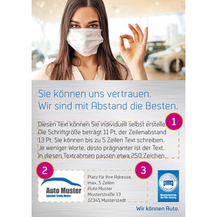 Anzeige „Sie können uns vertrauen." 90 x 127 mm, individualisierbar